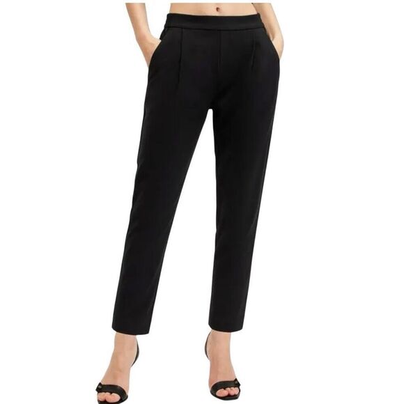 ALLSAINTS Aleida Trouser Pants Pull On Cropped Tapered Black Size 6 - Picture 3 of 11